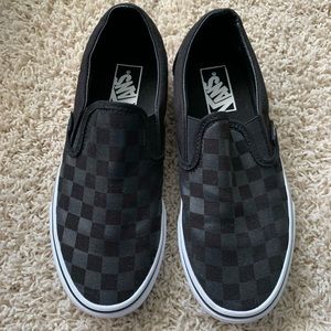 Boys VANS size 6 black on black checker